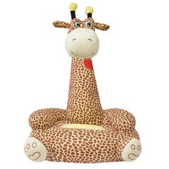 Bruine Giraffe pluche fauteuil voor kinderen