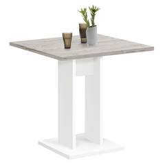FMD Table de salle à manger carrée Ikuz 70x70cm Bois Blanc et Chêne