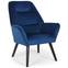 Fox Skandinavischer Sessel mit hoher Rückenlehne, Samtbezug Blau