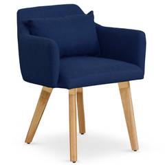 Set van 20 Gybson blauwe stoffen stoelen / fauteuils