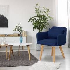 Juego de 20 sillas / sillones escandinavos Gybson Tela Azul