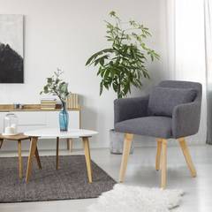 Chaise / Fauteuil scandinave Gybson Tissu Gris clair