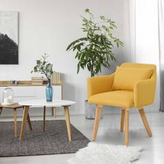 Gybson Set mit 20 Sesseln im skandinavischen Stil mit Stoffbezug Gelb