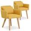 Set van 2 Scandinavische Gybson fauteuils in gele stof