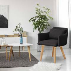 Juego de 20 sillas / sillones escandinavos Gybson Fabric Black