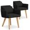 Gybson Set mit 2 Sesseln im skandinavischen Stil mit Stoffbezug Schwarz