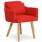 Gybson Skandinavischer Stuhl / Sessel mit Stoffbezug Rot