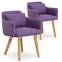 Lot de 2 fauteuils scandinaves Gybson Tissu Violet