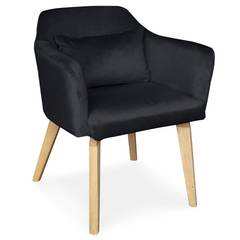 Lot de 2 fauteuils scandinaves Gybson Velours Noir