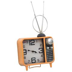 Horloge de table Channel 25x48cm Bois et Métal Noire et Orange