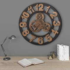 Reloj de pared Fagus D58cm Metal y Madera Negro y Oro
