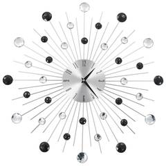 Horloge murale quartz Gildun D50cm Argent et Noir