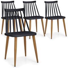 Lot de 4 chaises scandinaves Houlgate Noir
