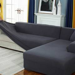 Stretch Sofabezug Decoprotect Cord 2-Sitzer Grau