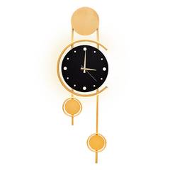 Horloge murale design Aude H102cm Métal Noir et Or
