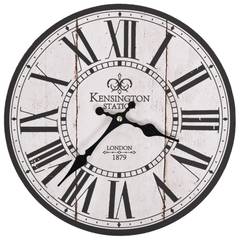 Horloge murale vintage Kensington D30cm Bois Beige et noir