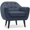 Fidelio Skandinavischer Sessel mit Stoffbezug Blau