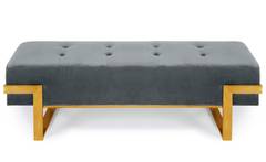 Banquette Istanbul Velours Argent Pieds Or