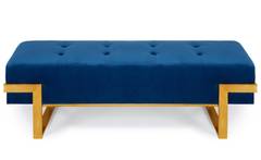 Banquette Istanbul Velours Bleu Pieds Or