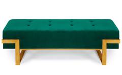 Banquette Istanbul Velours Vert Pieds Or