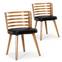 Set van 2 Koxy Scandinavische stoelen in natuurlijk hout en zwart