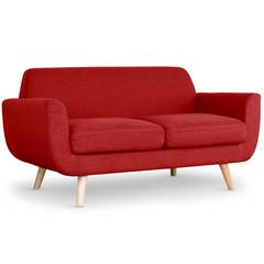 Sofa estilo escandinavo Danubio 2 plazas tela roja