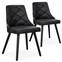 Lalix Set mit 2 skandinavischen Stühlen Dunkles Holz & Kunstleder Schwarz