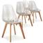 Set van 4 Scandinavische Larry transparante plexi stoelen