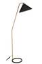 Staande lamp met gekantelde afgeknotte kegelvormige reflector en ronde voet Lectio H155 cm Goudmetaal Zwart