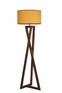 Ciol Stehlampe H166cm Dunkles Holz und senffarbener Stoff
