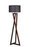 Ciol Stehlampe H166cm Dunkles Holz und schwarzer Stoff