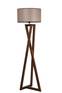 Stehlampe Ciol H166cm Dunkles Holz und taupefarbener Stoff