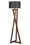 Stehlampe Ciol H166cm Braunes Holz und schwarzer Stoff
