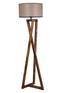 Stehlampe Ciol H166cm Braunes Holz und taupefarbener Stoff