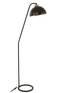 Staande lamp met gekantelde hoornreflector en ronde voet Lectio H155 cm Metaal Zwart 