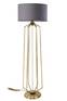 Extrabus kabelgebundene Stehlampe H153cm Anthrazitfarbener Stoff und goldfarbenes Metall