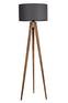 Lunctura Tripod Stehlampe H153cm Naturholz und dunkelgrauer Stoff