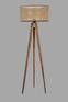 Stativ-Stehlampe Lunctura H153cm Naturholz und beige Caning-Stoff