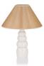 Tafellamp Bess D30xH39cm Wit Metaal en Beige Stof