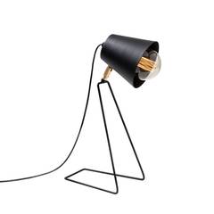 Tischlampe kleiner Lampenschirm Lampe dévoilée Genoua H40 cm Metall Schwarz