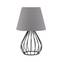Lampe de table design filaire Amilda H36cm Métal Noir et Tissu Gris
