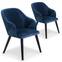 Lot de 2 fauteuils Liberto Velours Bleu