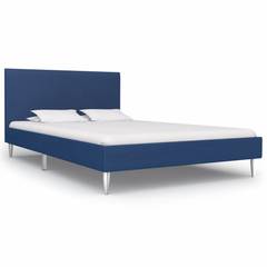 Lit avec tête de lit et sommier 120cm Moya Velours Bleu