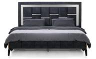 Bett mit Schubladen und Spiegelkopfteil Carmen Sommier 160 cm Velvet Black