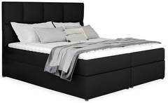 Nalzen  Bett mit Matratze und Topper 140cm Kunstlederbezug Schwarz