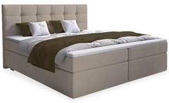 Rovinka Bett mit Matratze und Topper 180cm Beige Stoff