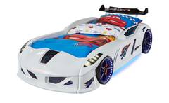 Speedy interactief raceauto bed wit ABS melamine paneel Multicolour
