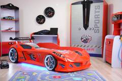 Acura Racing Car Crib 90x190cm Rojo con LED