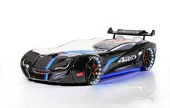 Lit d'enfant voiture de course Aventador 90x190cm Noir et LED