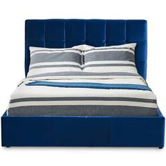 Luftani cama doble con somier 180x200cm Terciopelo Azul